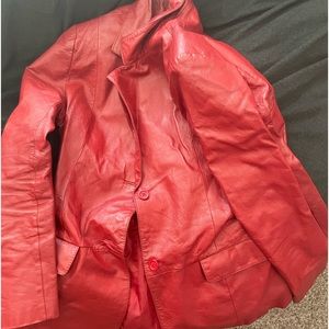 Red leather jacket